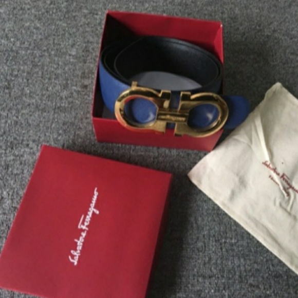 royal blue ferragamo belt